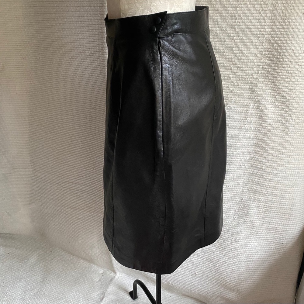 Thierry Mugler 8 Vintage 90s Leather Pencil Skirt - Picture 9 of 16